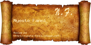 Nyeste Fanni névjegykártya