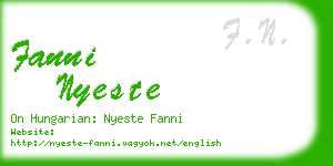 fanni nyeste business card